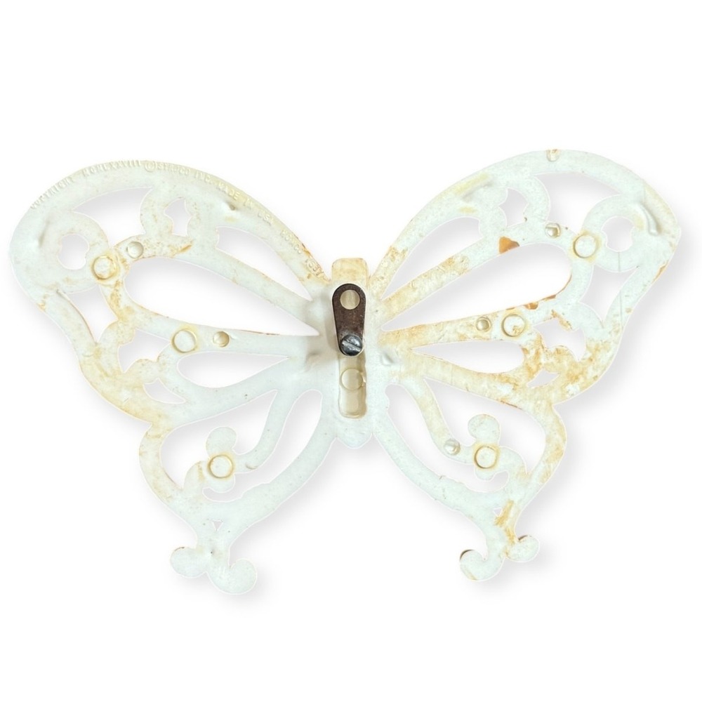 Vintage Burwood Syroco Wall Decor Set Butterfly Fan Plaques Hollywood Regency - Picture 9 of 13